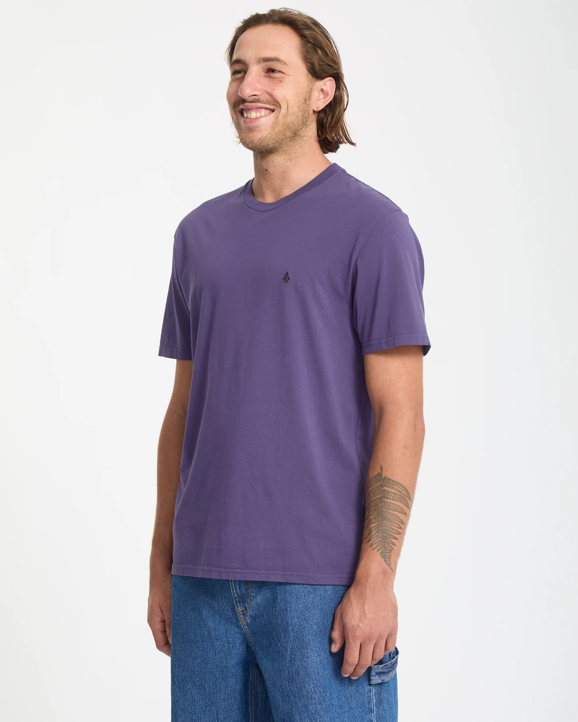 Solid Stone T-Shirt - Dark Purple - Image 7
