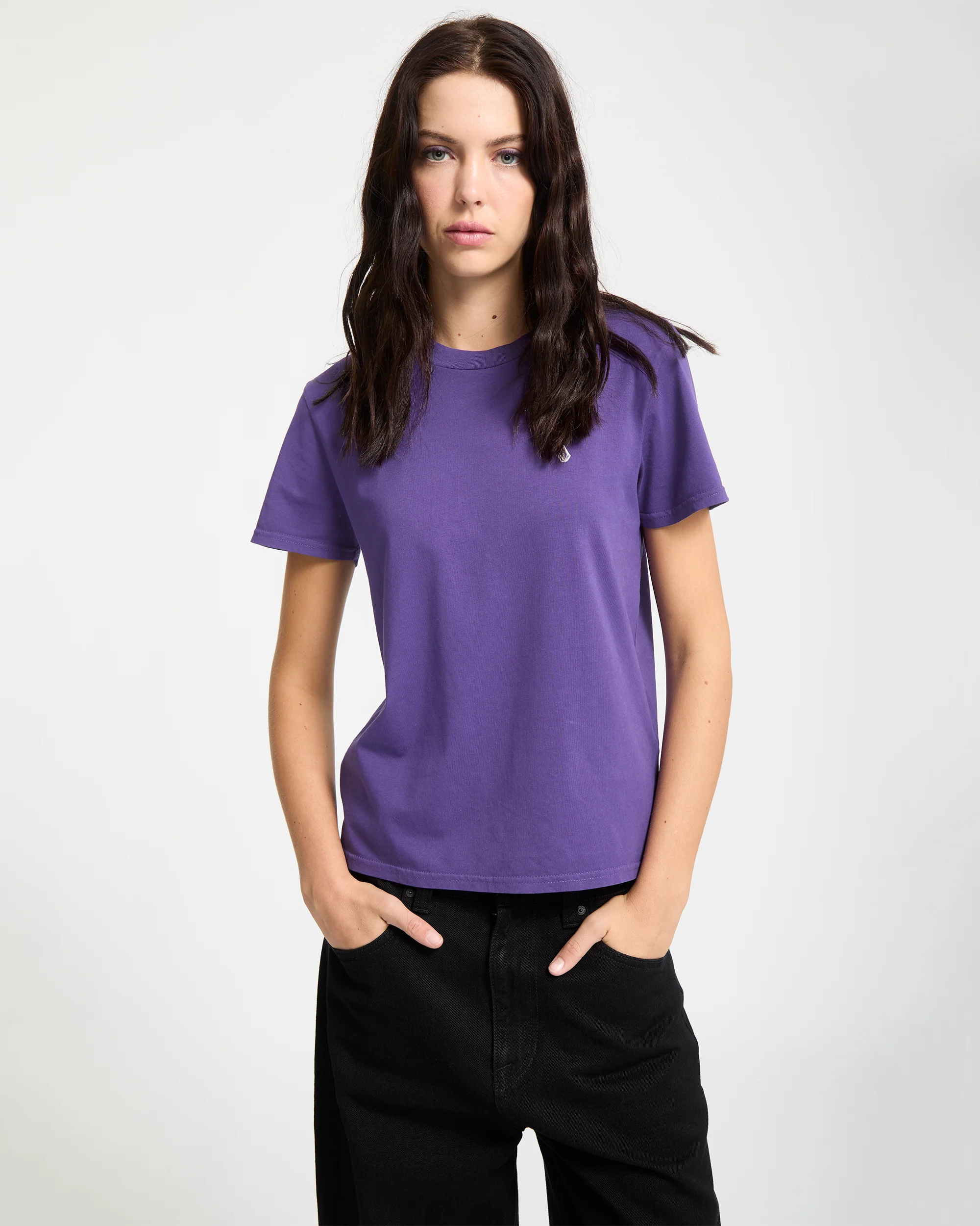 Solid Stone Emb T-Shirt - Acai - Image 5