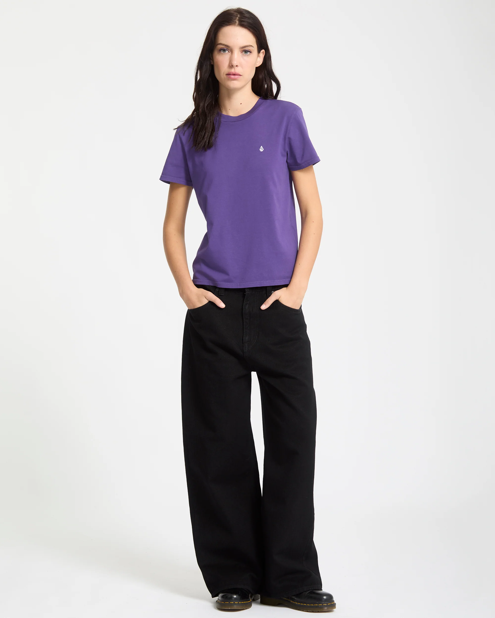 Solid Stone Emb T-Shirt - Acai - Image 8