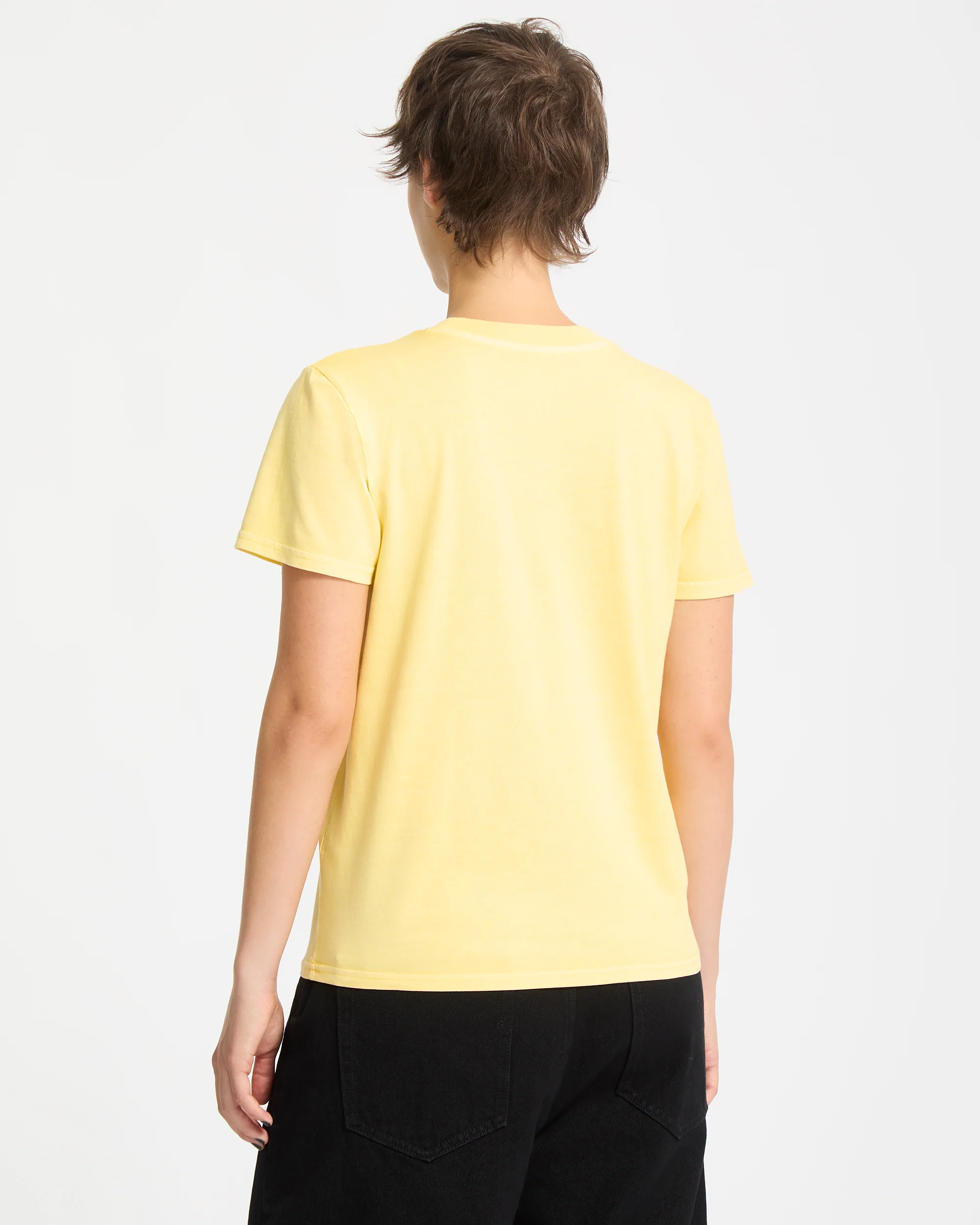 Solid Stone Emb T-Shirt - Dawn Yellow - Image 2