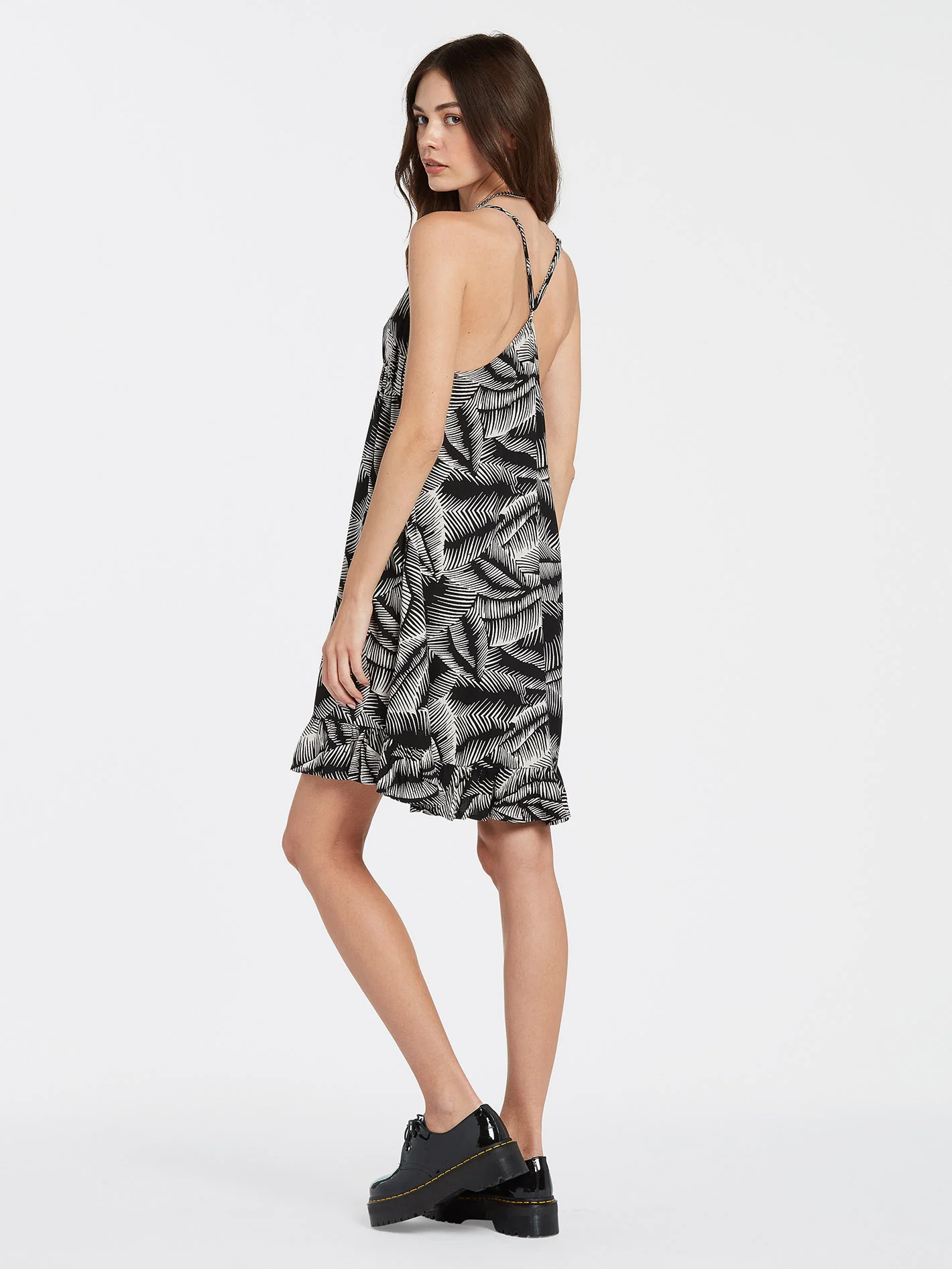 Stay Palm Dress - BLACK WHITE - Image 2