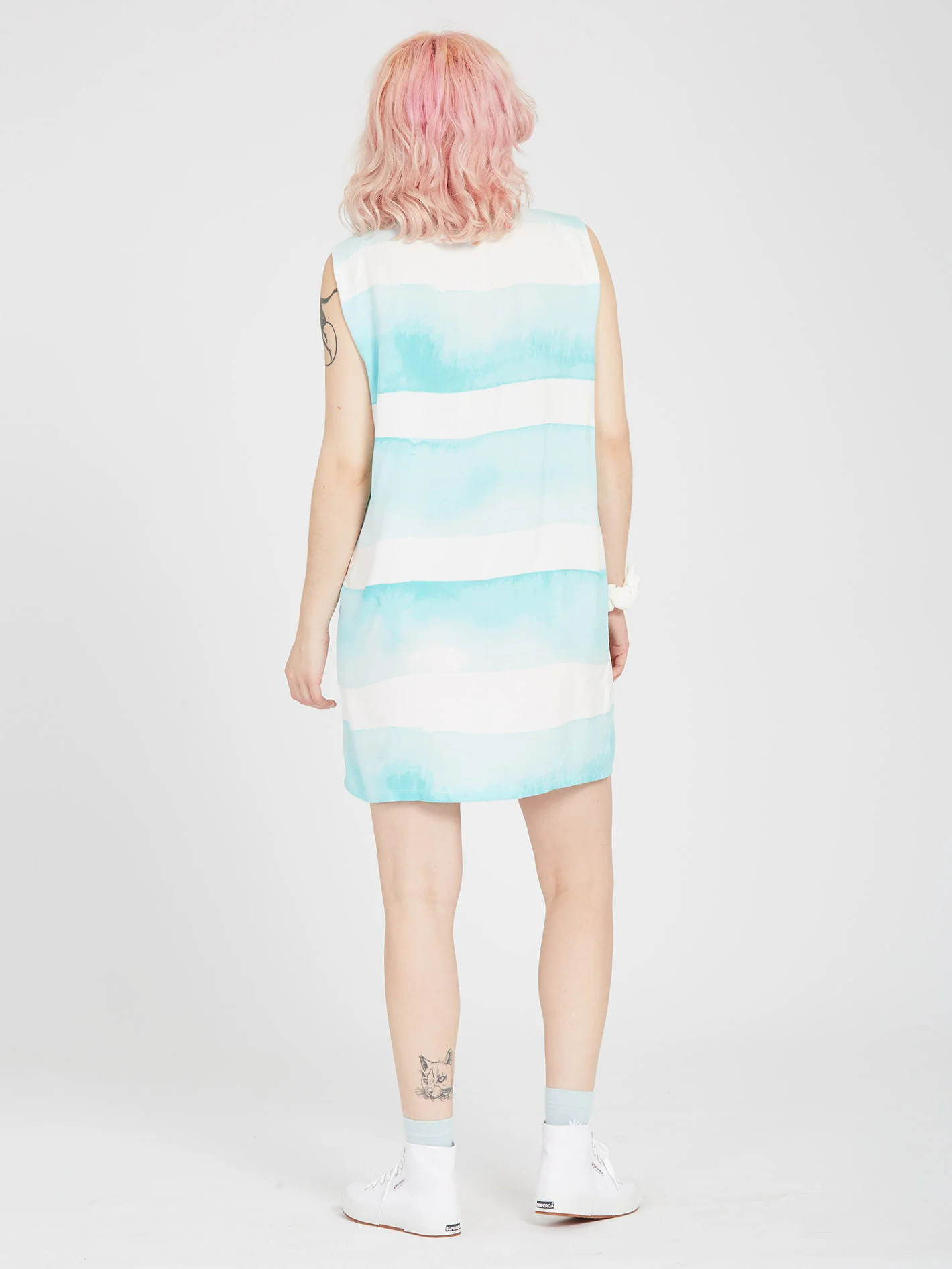 Stay Stripes Dress - PALE AQUA - Image 2