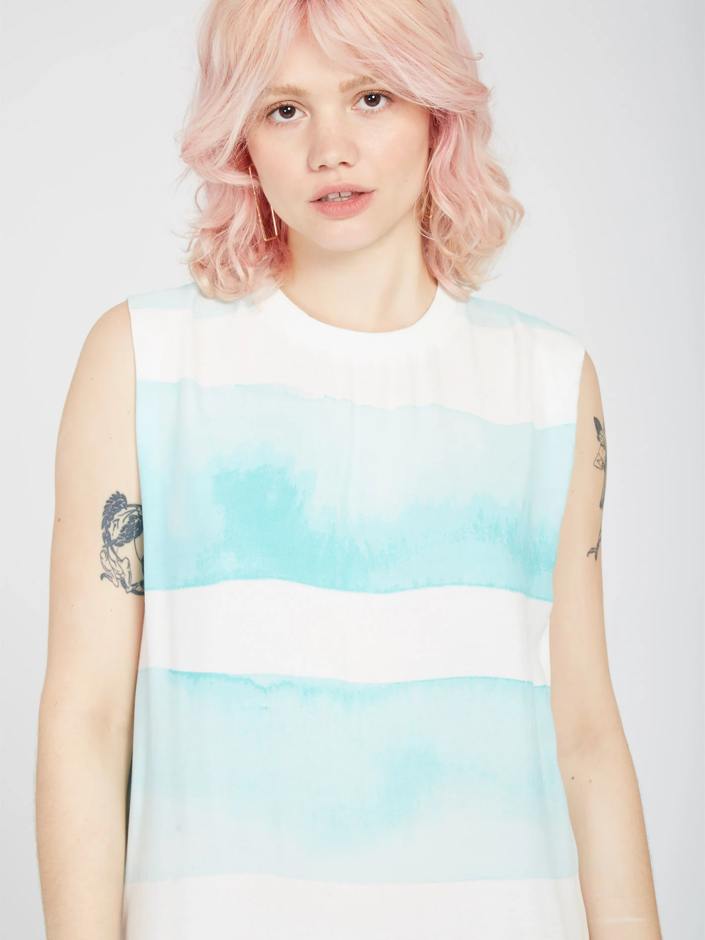 Stay Stripes Dress - PALE AQUA - Image 6