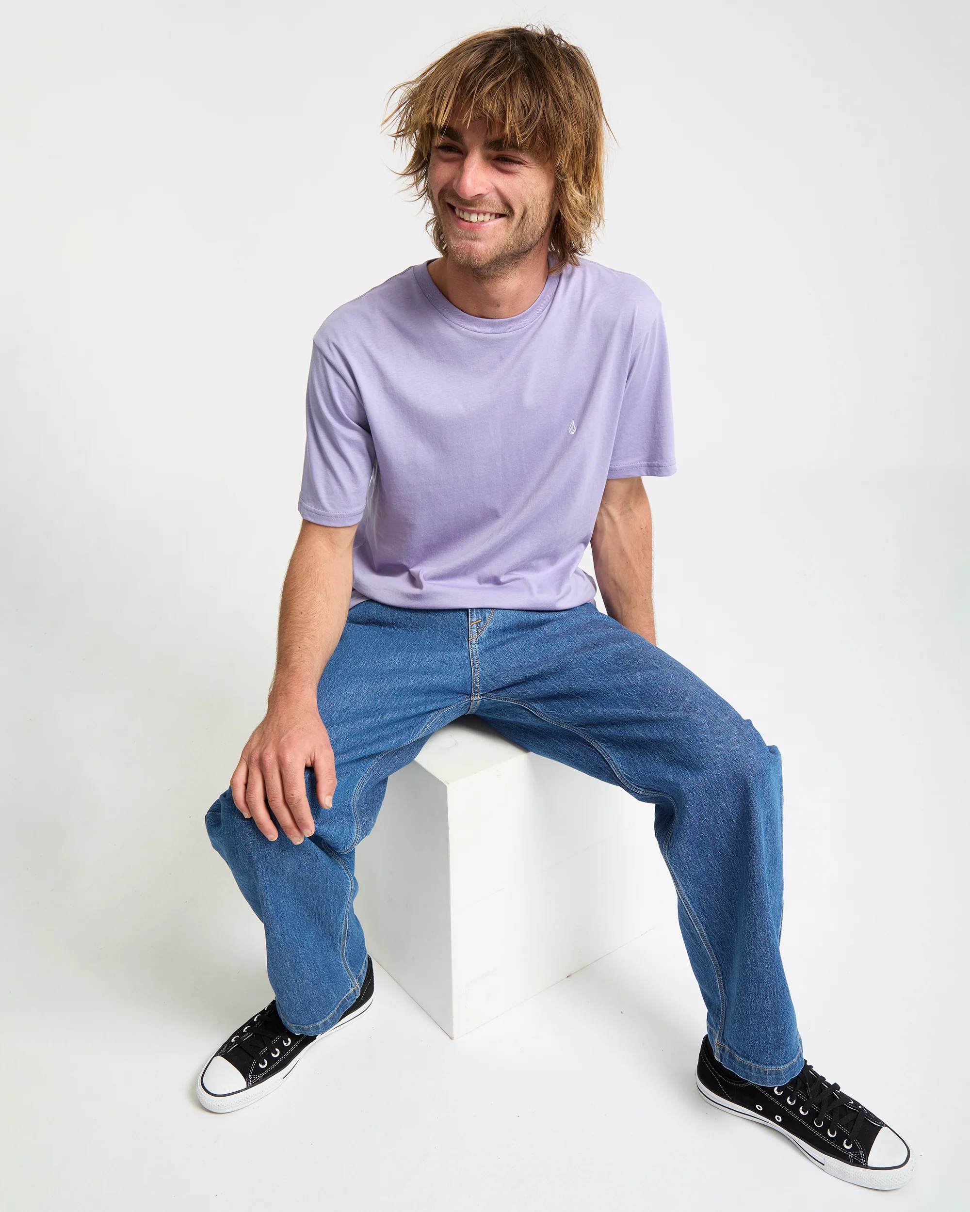 Stone Blanks T-Shirt - Purple Ash - Image 7