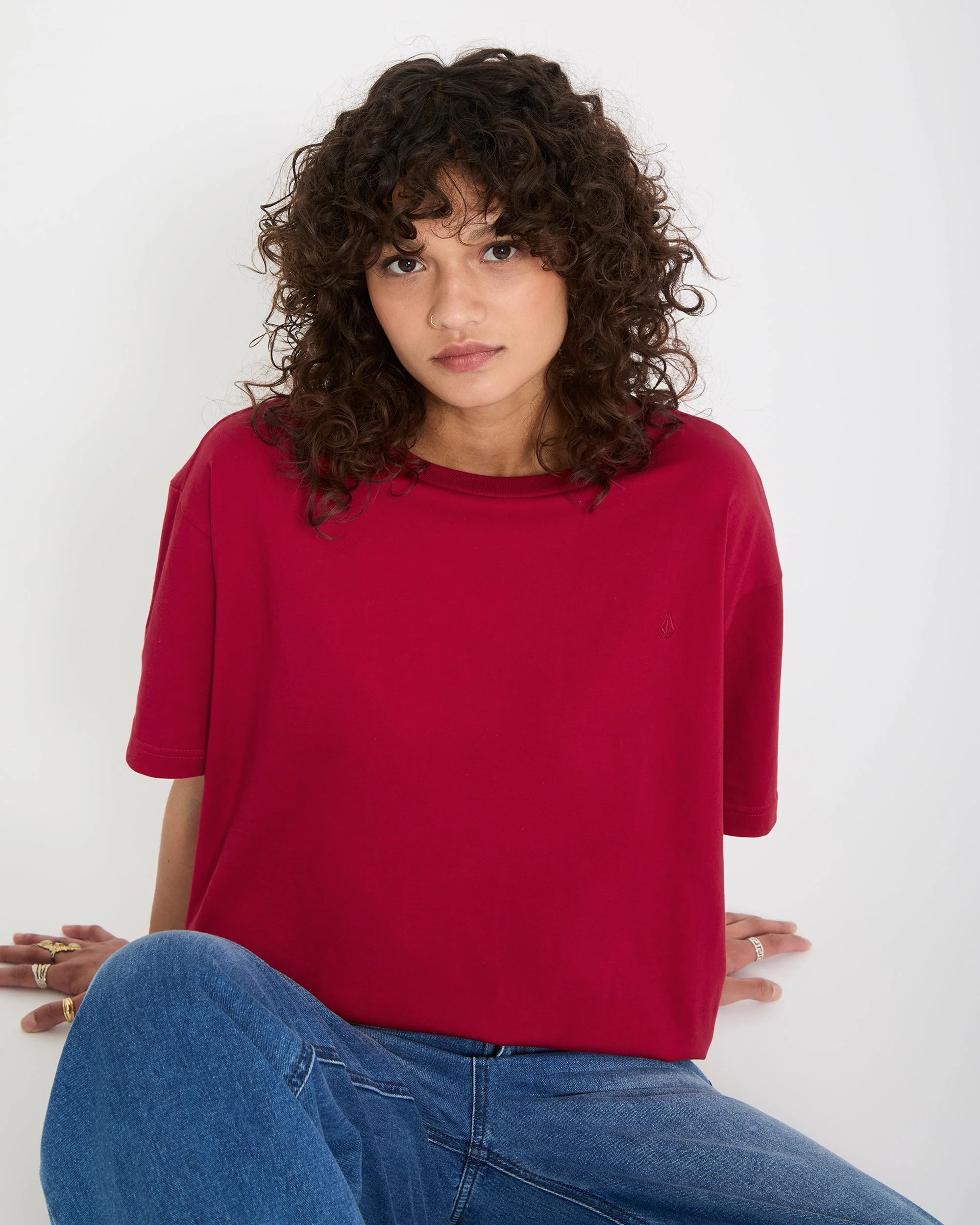 Stone Blanks Up T-Shirt - Deep Red - Image 7