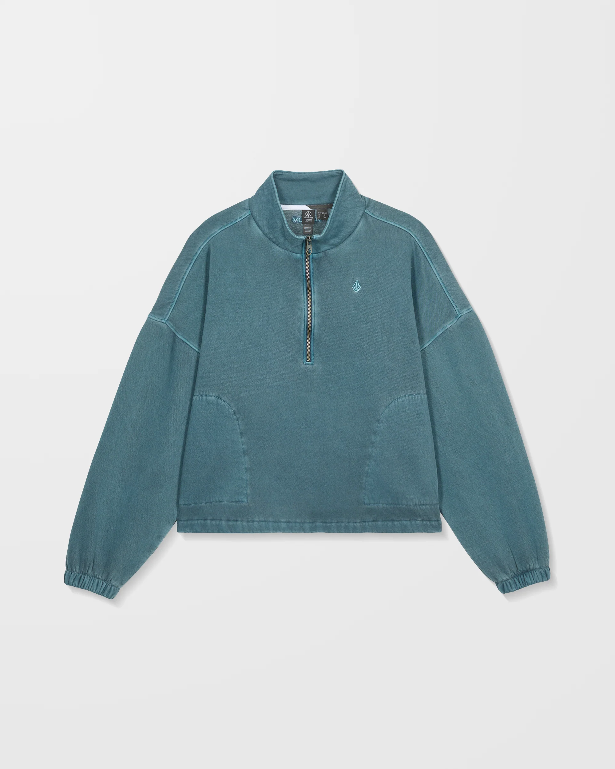 Stone Soft Quarter Zip Sweatshirt - Emerald Green - Image 7