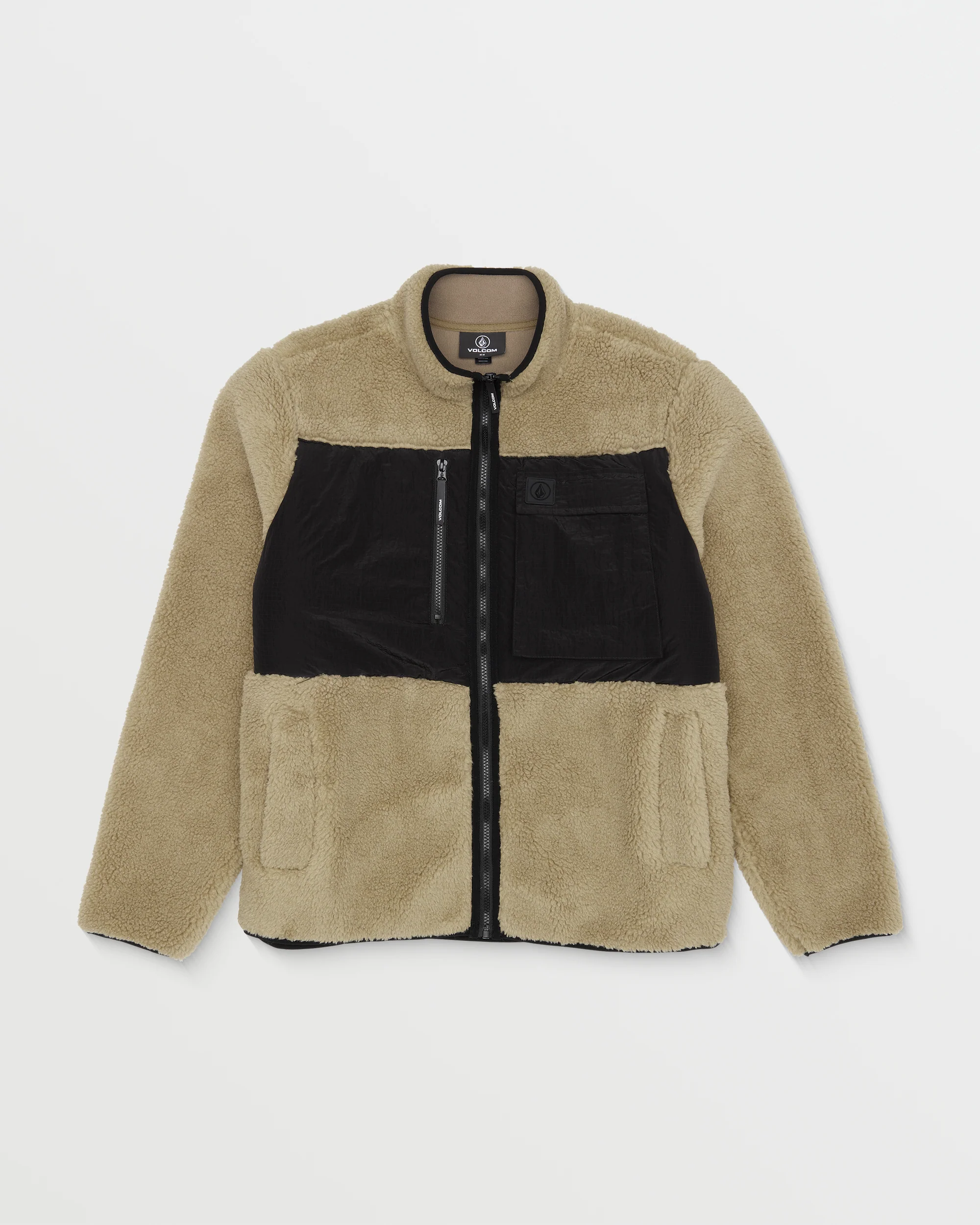 Storm Stone Zip Sherpa Sweatshirt - Dark Khaki - Image 3