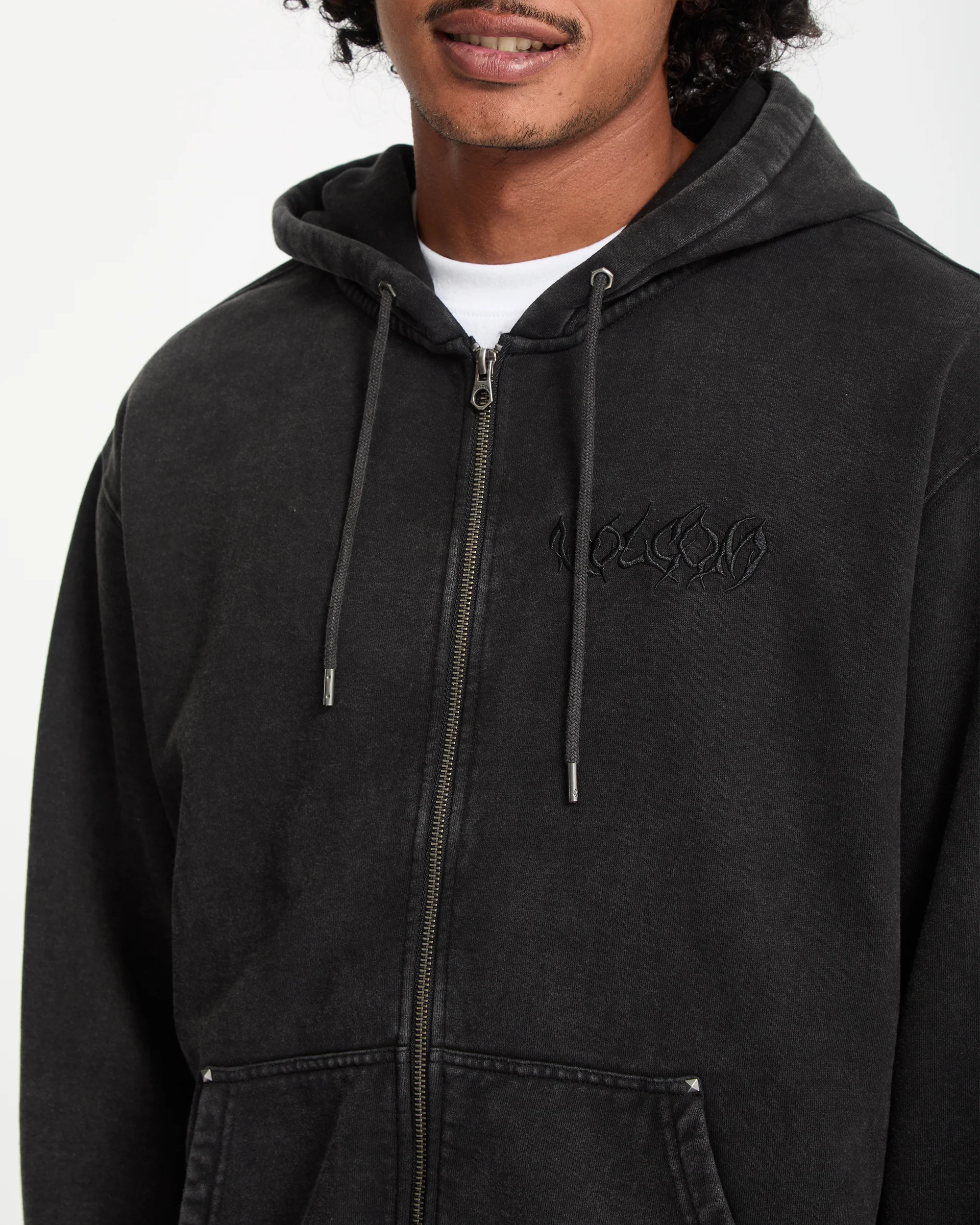 Studder Zip Hoodie - Black - Image 3