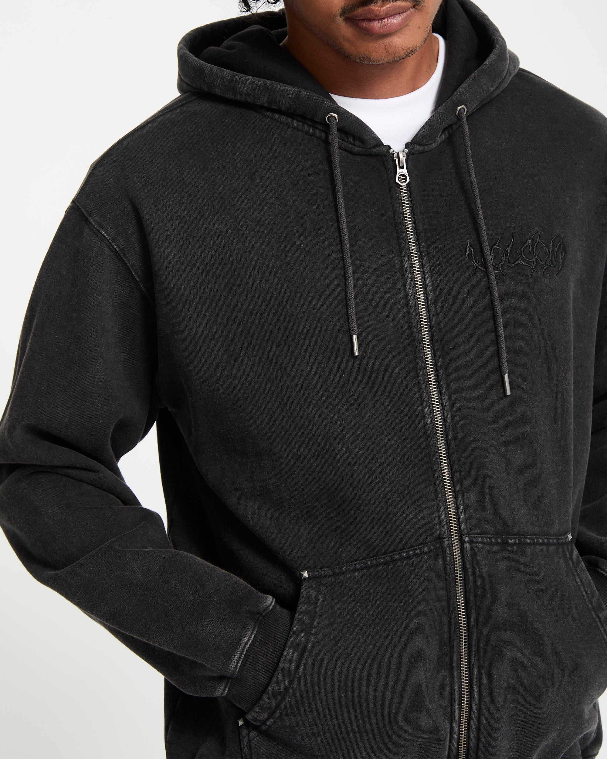 Studder Zip Hoodie - Black - Image 6