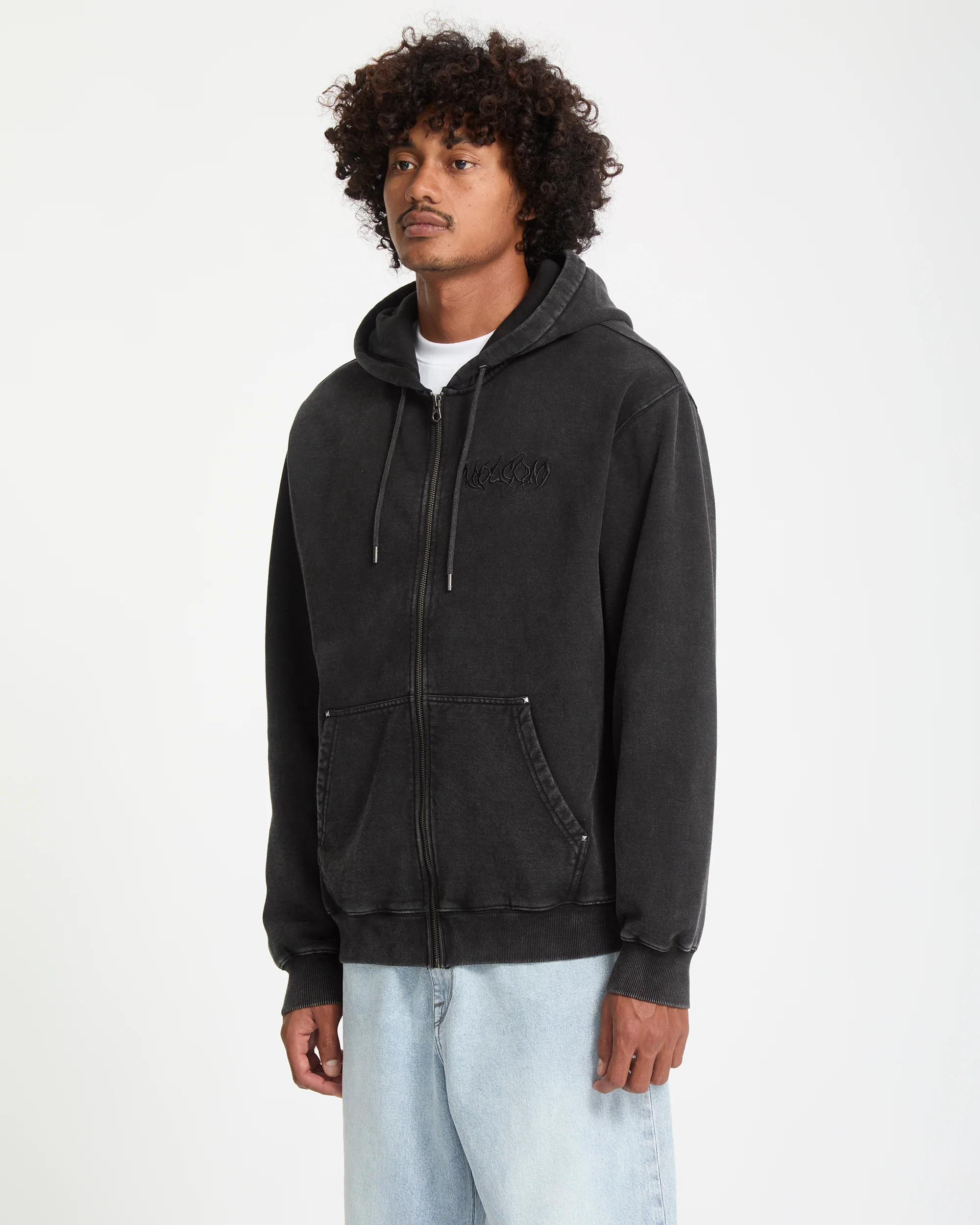 Studder Zip Hoodie - Black - Image 9