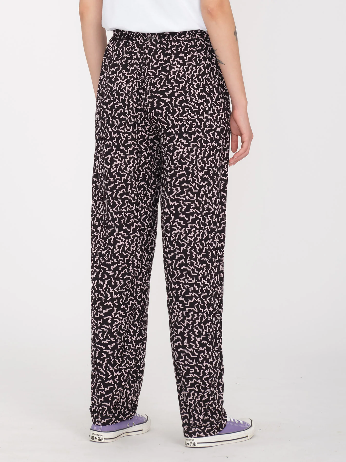 Surfpunk Elastic Waist Trousers - BLACK - Image 2
