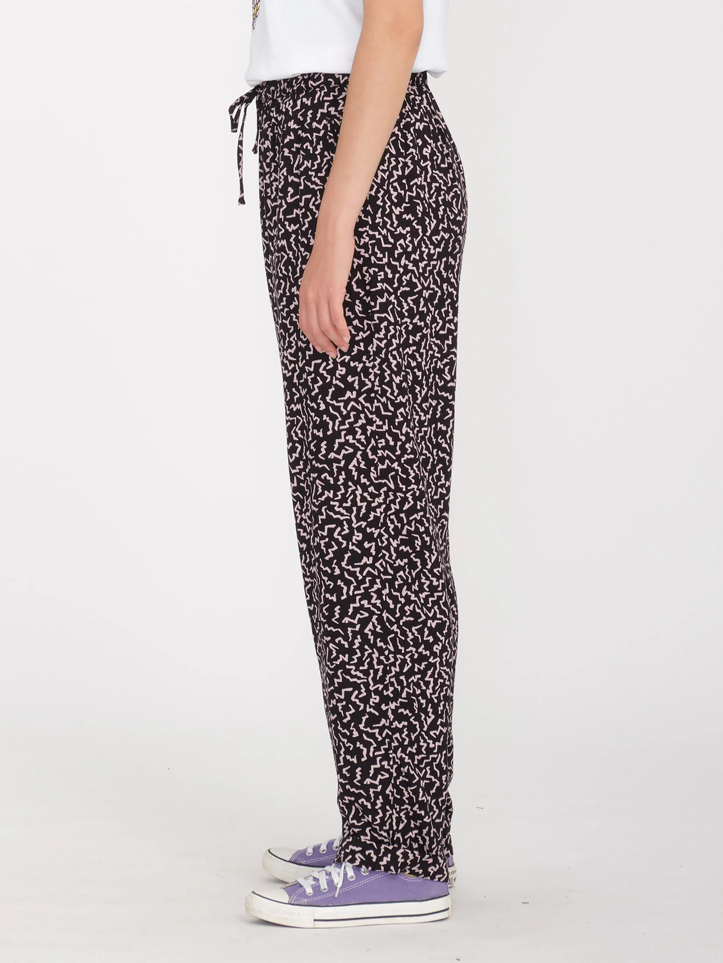 Surfpunk Elastic Waist Trousers - BLACK - Image 3