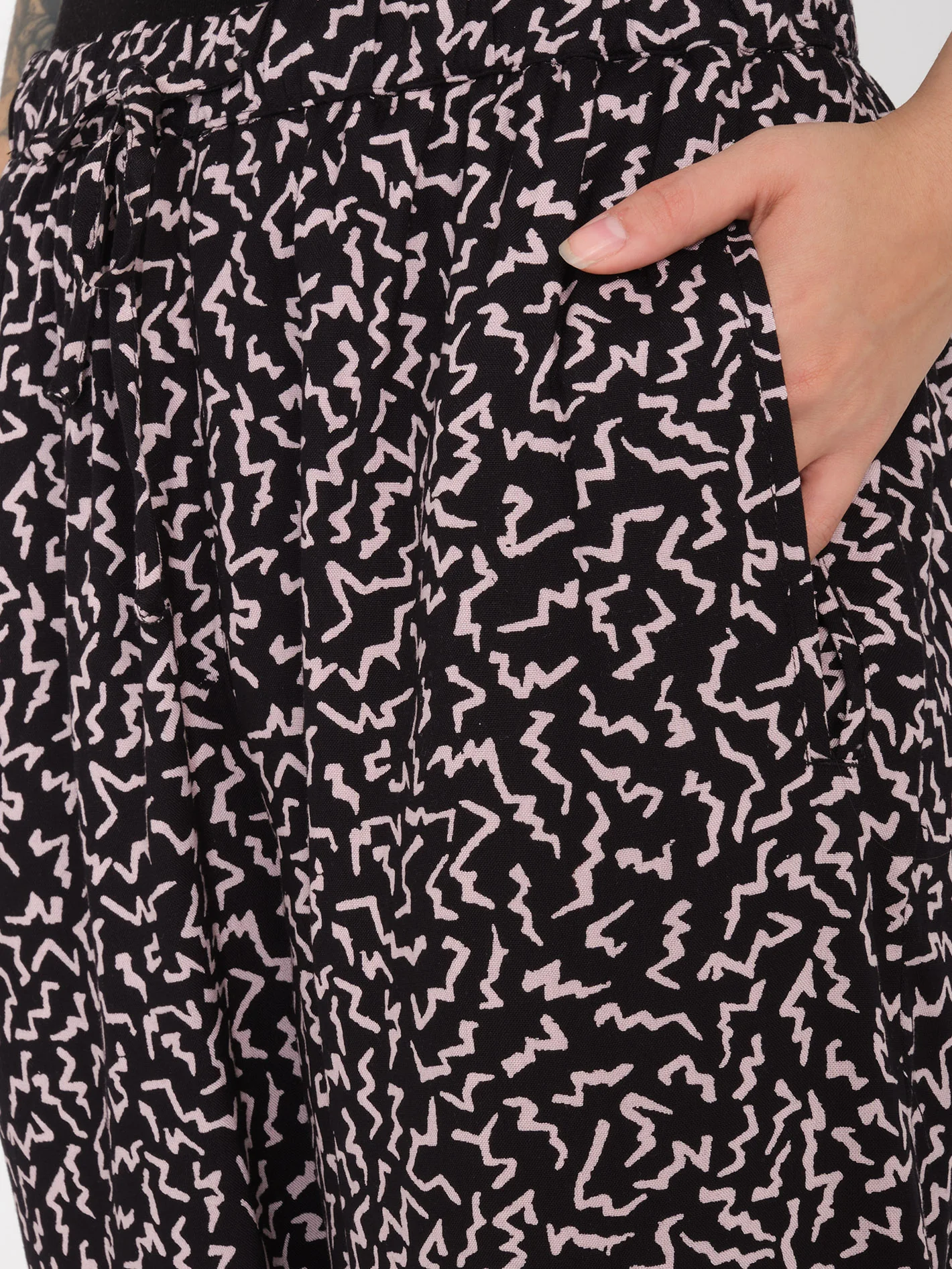 Surfpunk Elastic Waist Trousers - BLACK - Image 4