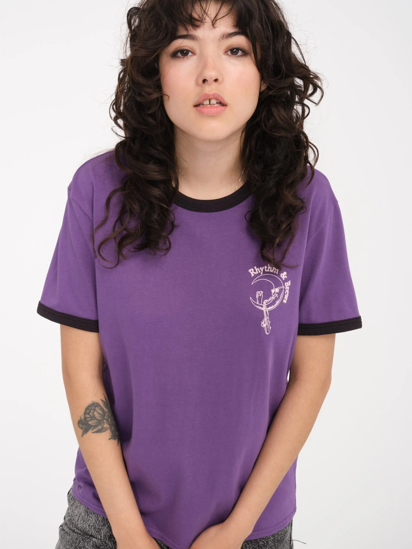 Truly Ringer T-Shirt - DEEP PURPLE - Image 2