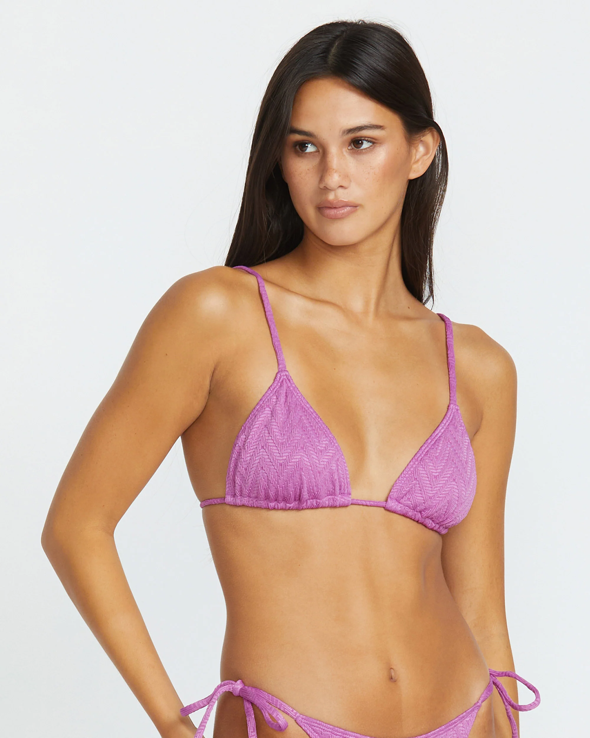 V Baby Slide Triangle Bikini Top - IRIS PURPLE - Image 4
