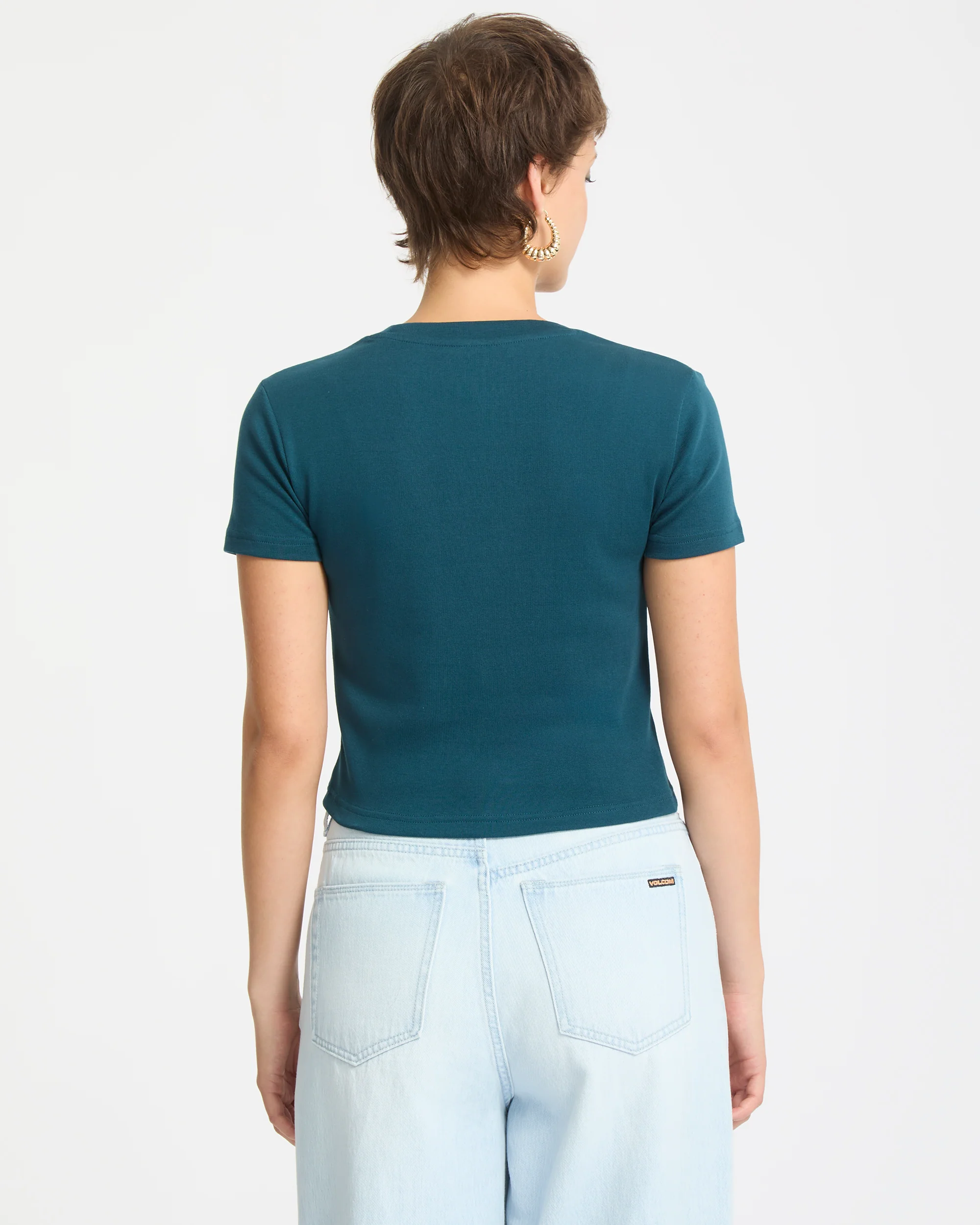 Volcomstone Tight Crop T-Shirt - Emerald Green - Image 2