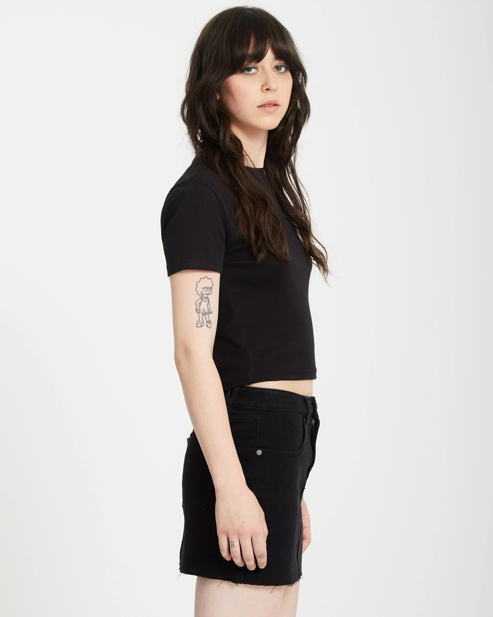 Volcomstone Tight crop top - Black - Image 5