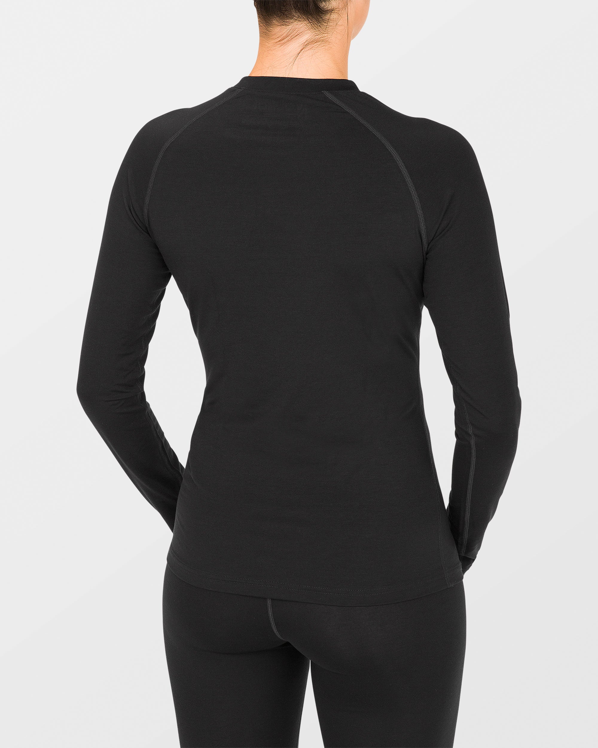 W Merino Blend Base Layer Top - Black - Image 2