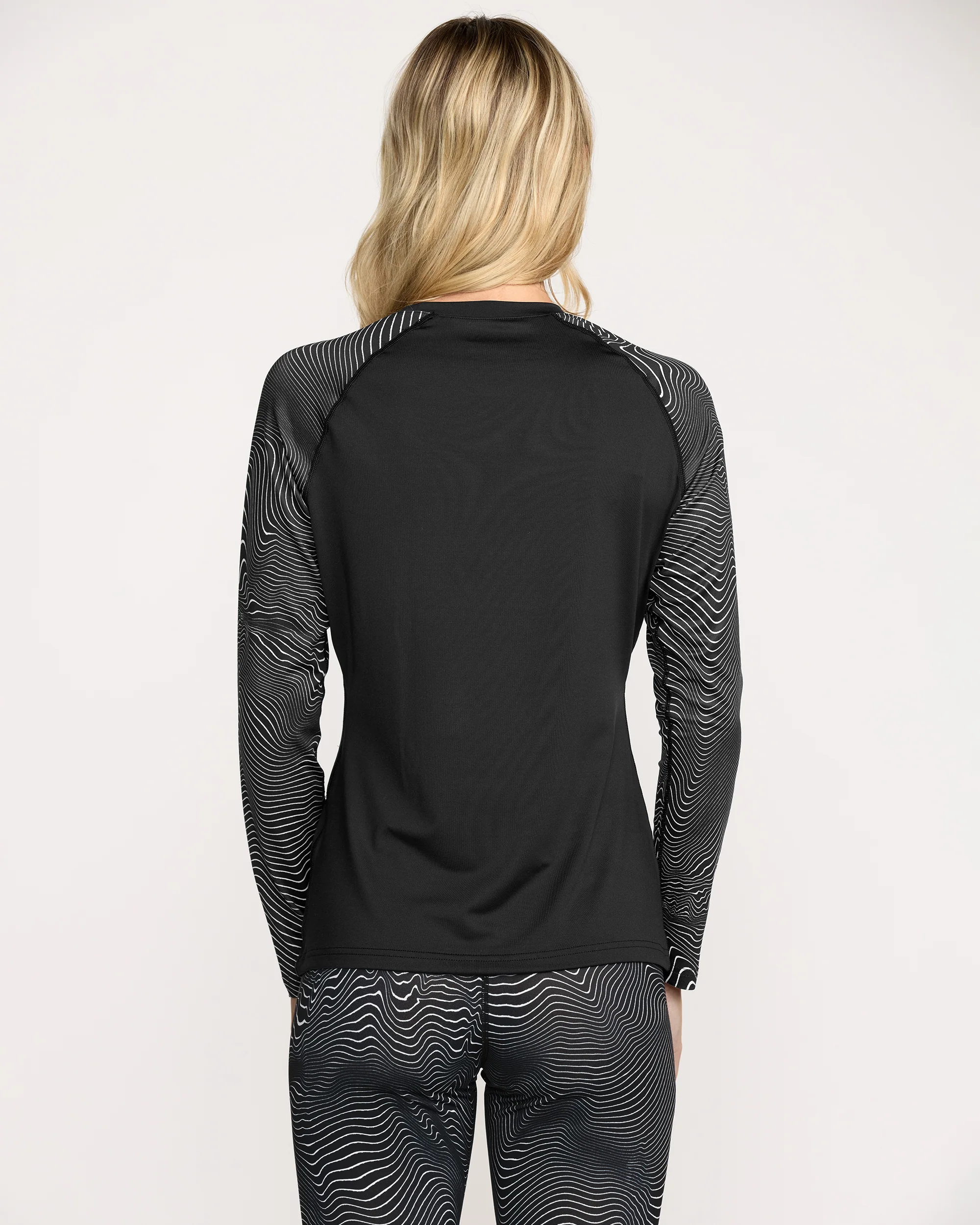 W V-Science Base Layer Top - Black White - Image 2