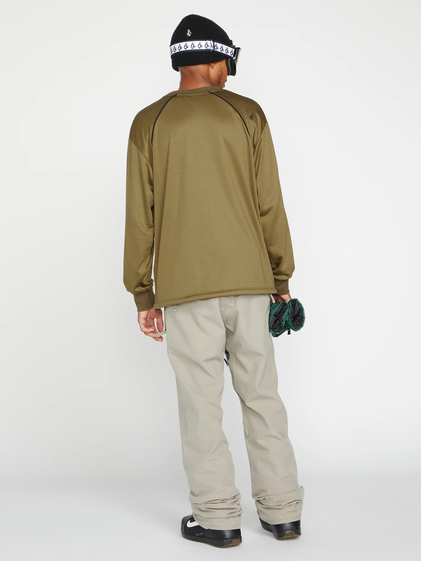 Waffle Backed Fleece Sweatshirt - Dark Teak - Image 2