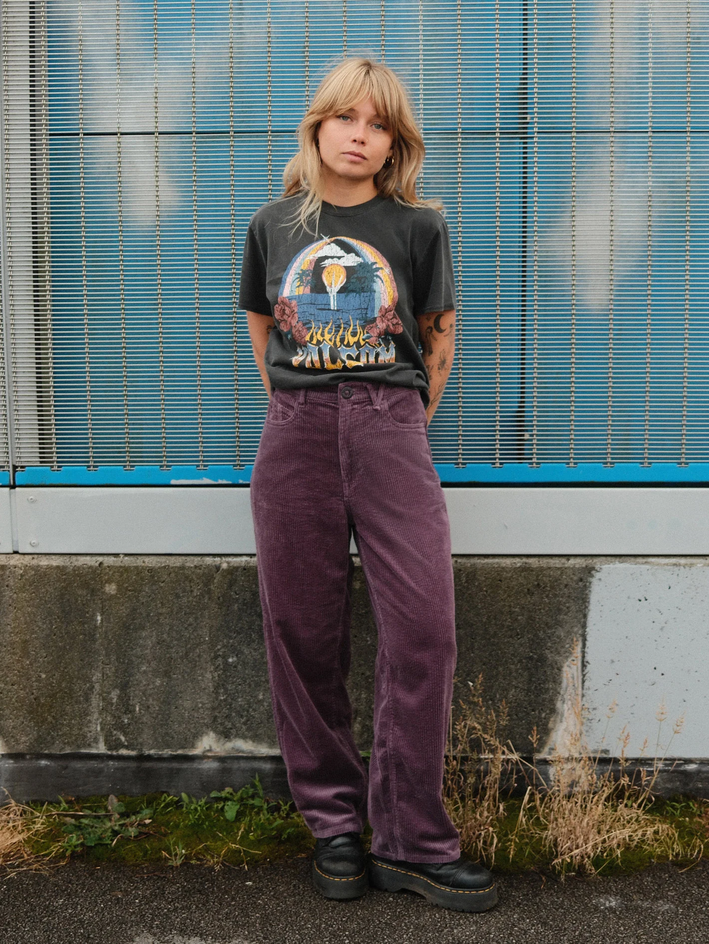 Weellow Corduroy Trousers - Vintage Violet - Image 2