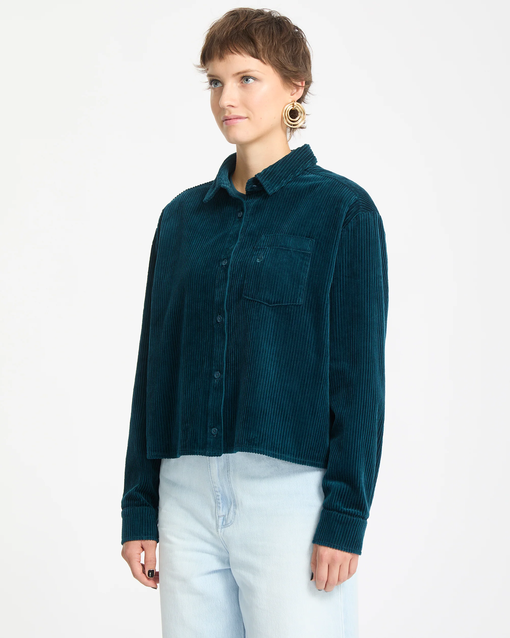 Weellow Corduroy Shirt - Emerald Green - Image 5