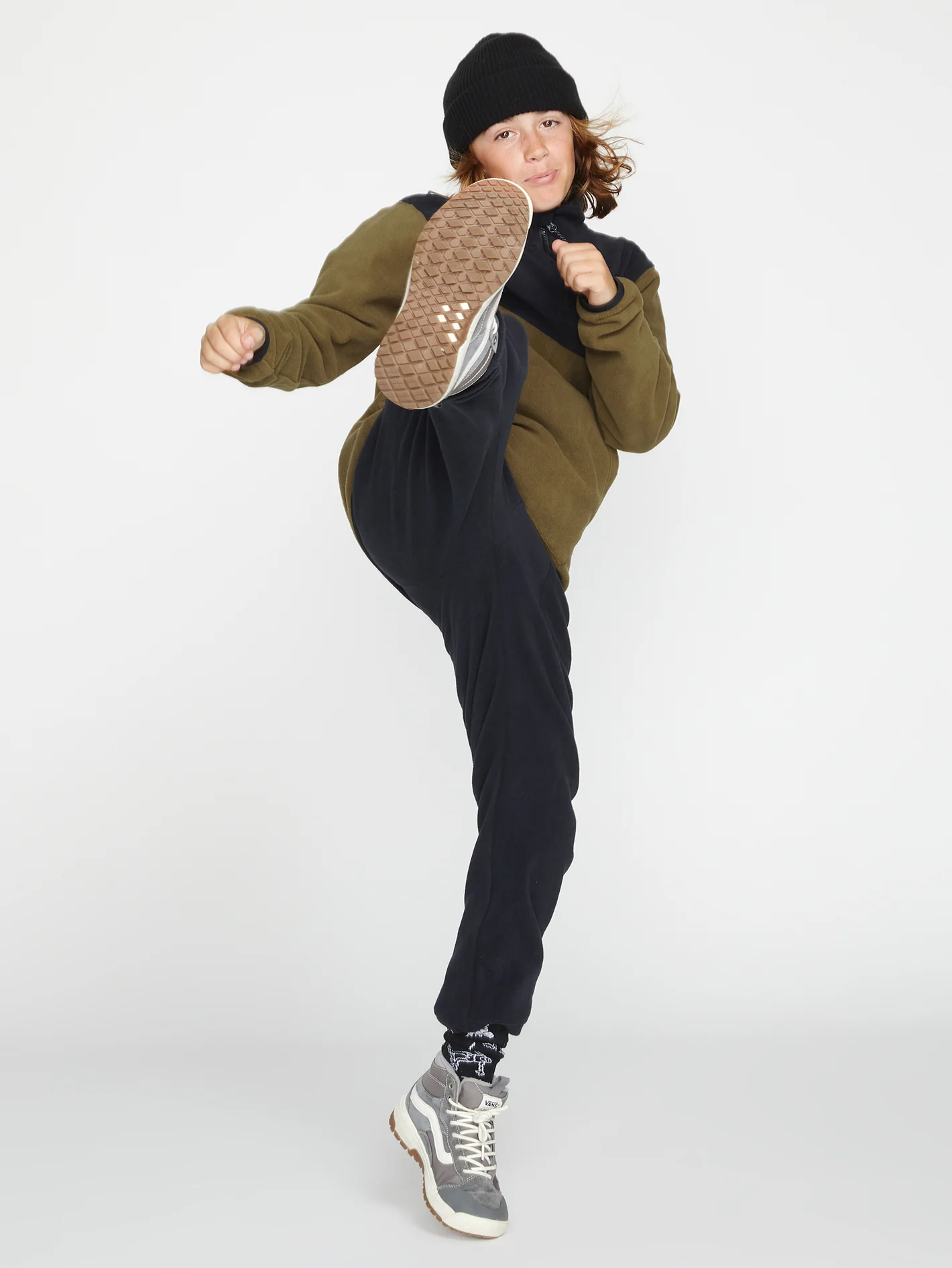 Polar Fleece Sweatshirt - Dark Teak - (Kids) - Image 3