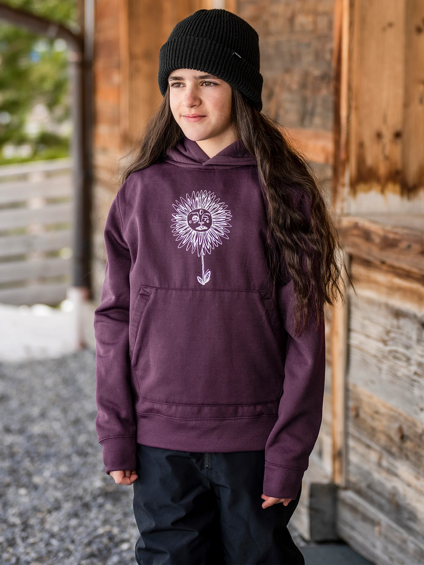 Youth Riding Hoodie - BLACKBERRY - (KIDS) - Image 3