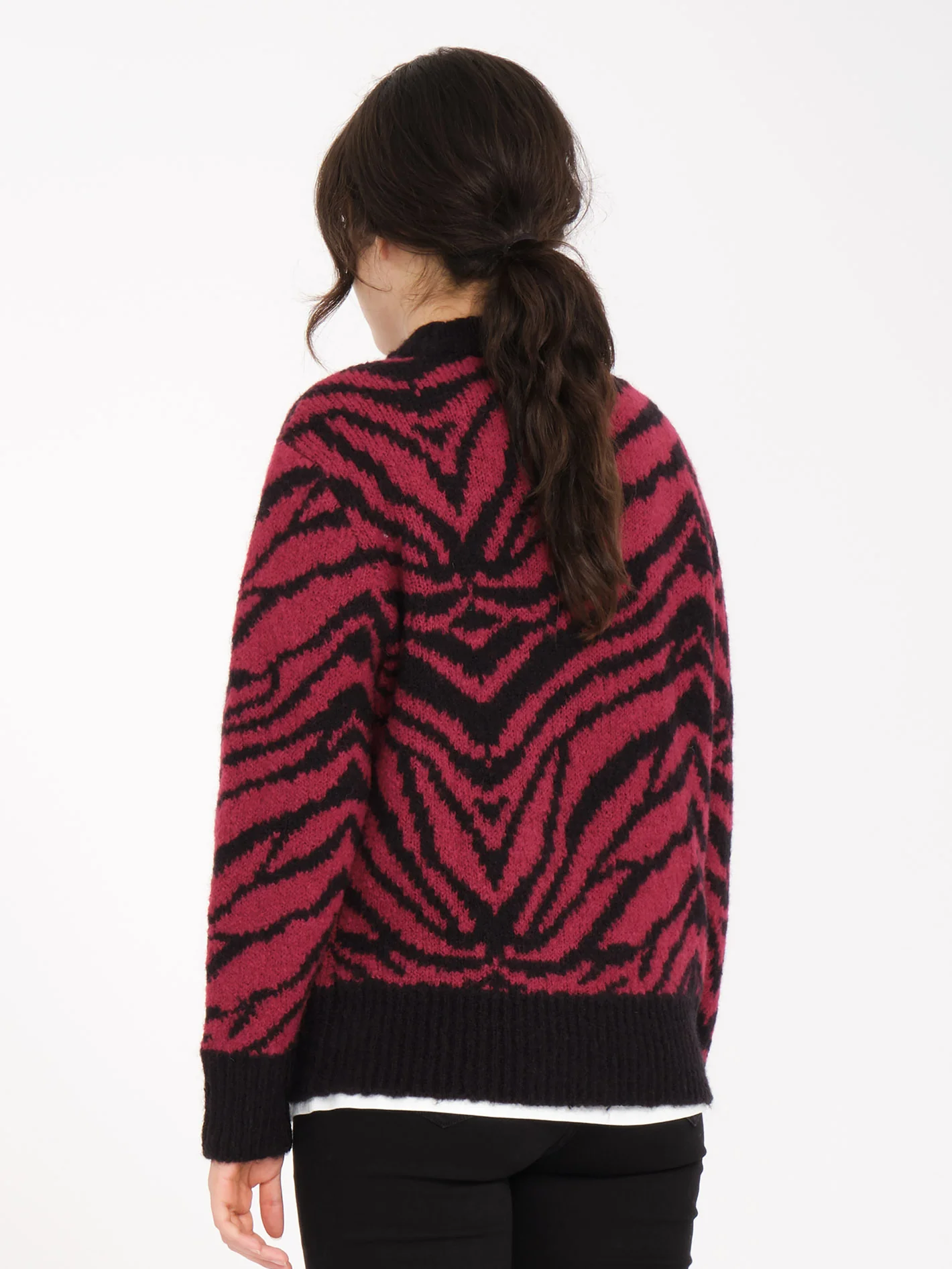 Zebra Sweater - WINE - Image 2