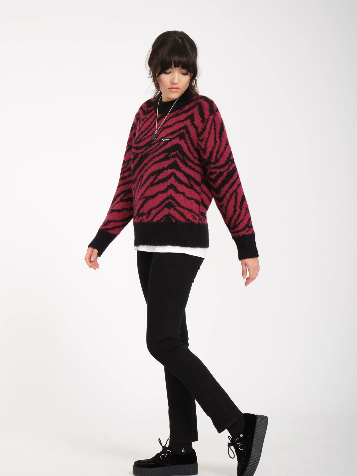 Zebra Sweater - WINE - Image 4