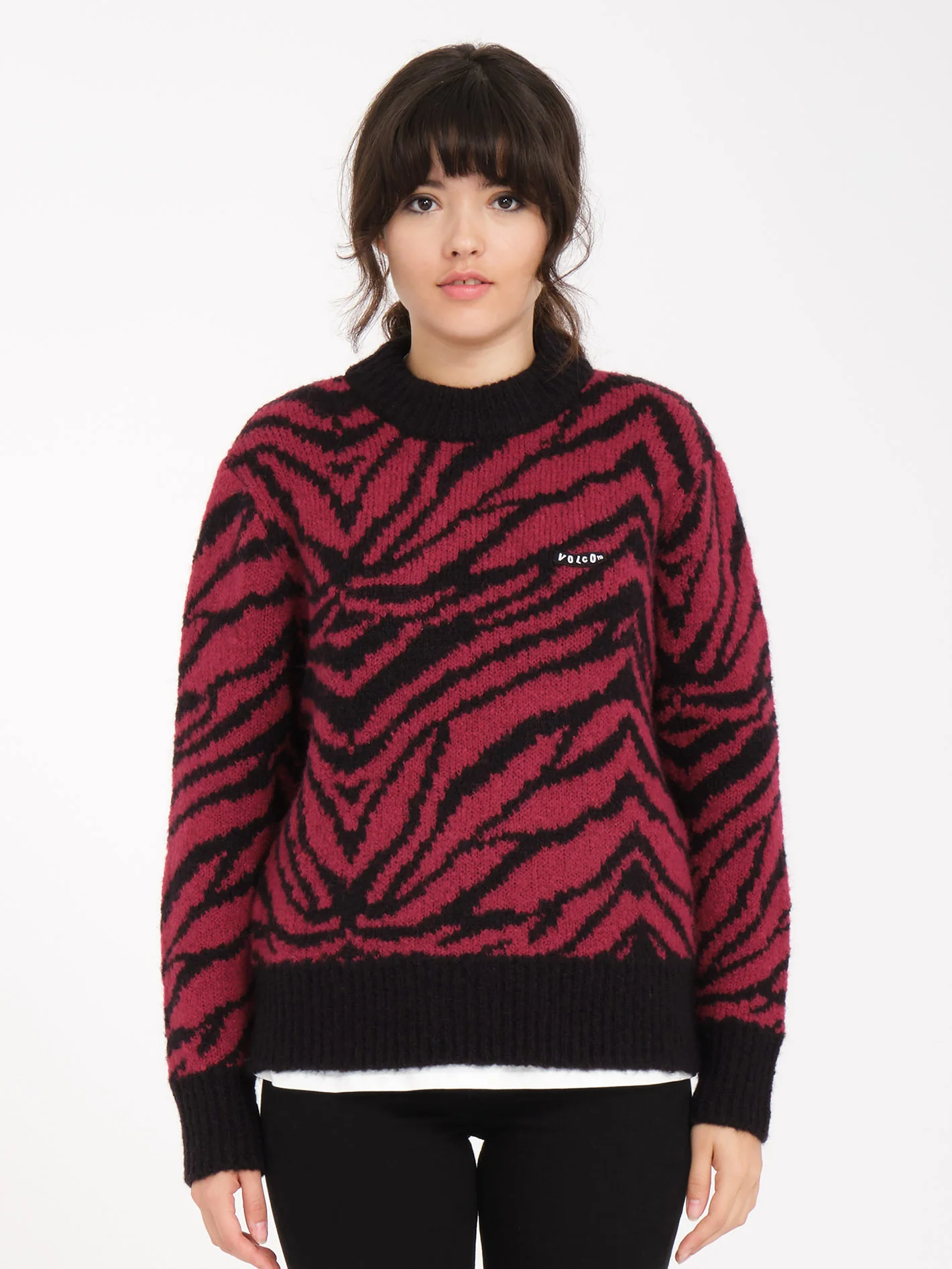 Zebra Sweater - WINE - Image 5